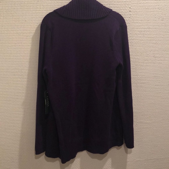 Ralph Lauren Purple Cardigan Buckle Sweater - Picture 12 of 12